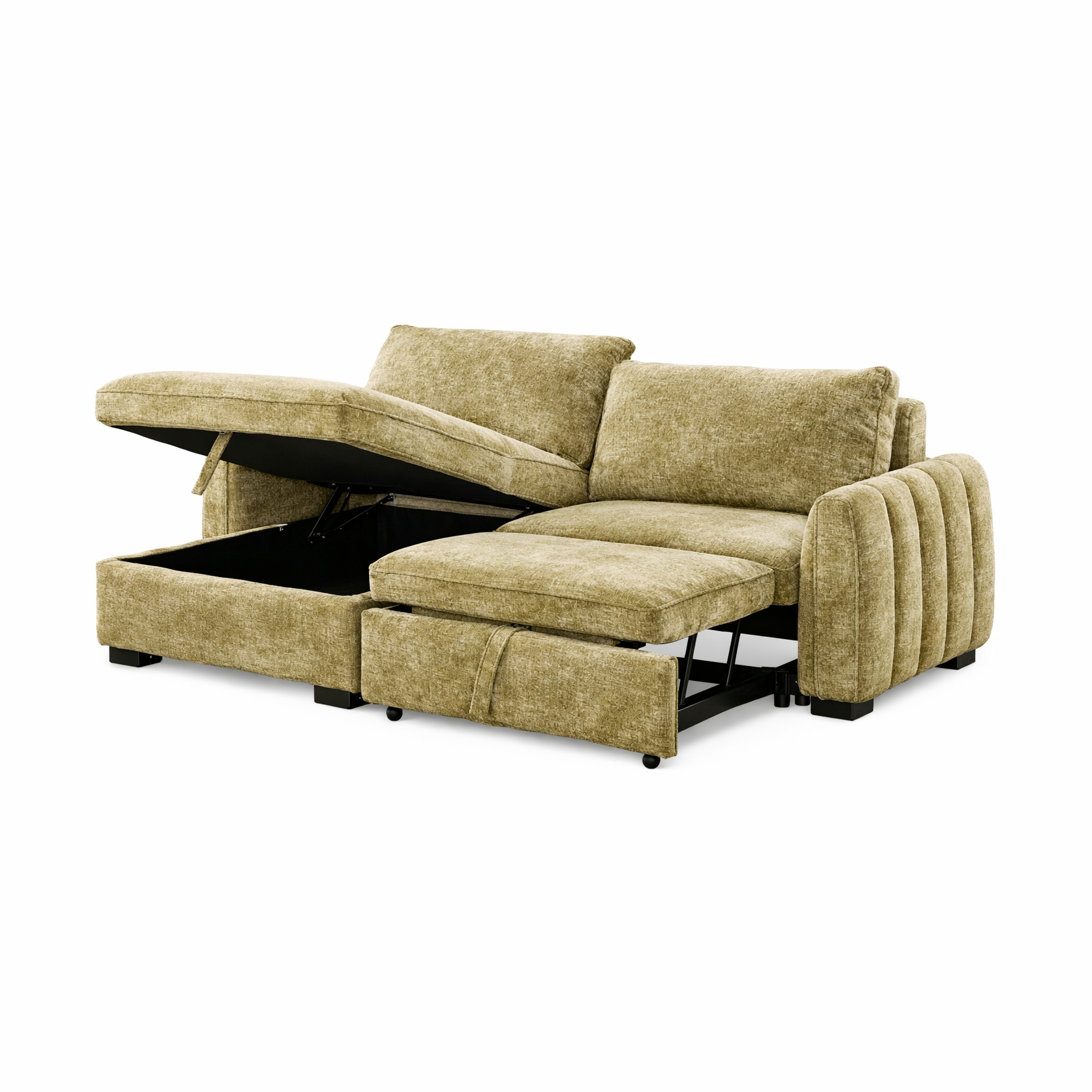 Cassey Pullout Sleeper Sectional with  Storage Chaise