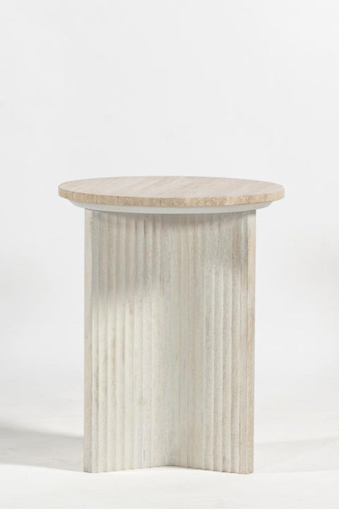 Dania Solid Wooden & Marble End Table