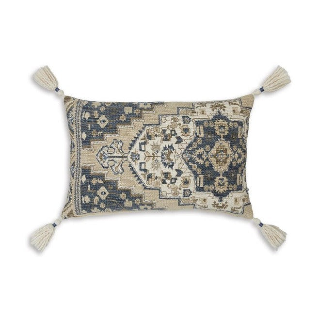 Winbury Medallion Decorative Pillow – Blue, Tan & White | Set of 4