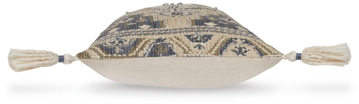 Winbury Medallion Decorative Pillow – Blue, Tan & White | Set of 4