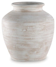 Meadie Distressed Terracotta Decorative Vase – White