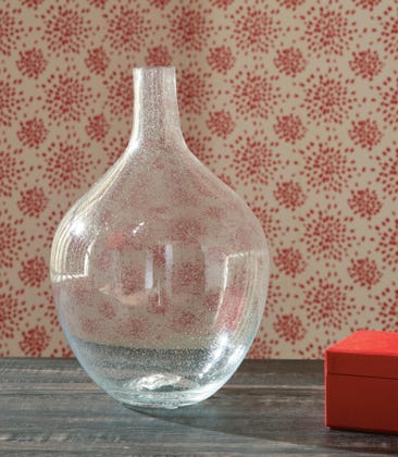 Kurthorne Seeded Glass Decorative Vase – Clear