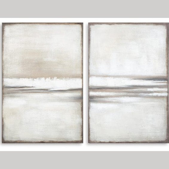 Brockdunn Abstract Canvas Wall Art – Tan & Brown | Set of 2