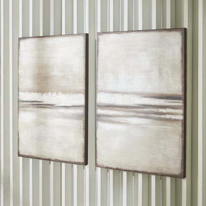 Brockdunn Abstract Canvas Wall Art – Tan & Brown | Set of 2