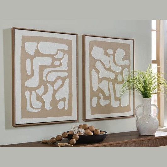 Waldett Abstract Framed Canvas Wall Art – Set of 2
