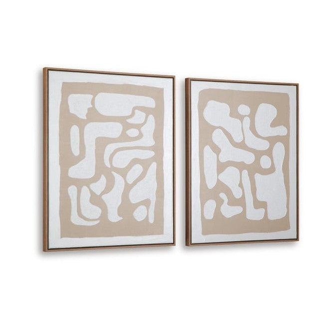 Waldett Abstract Framed Canvas Wall Art – Set of 2