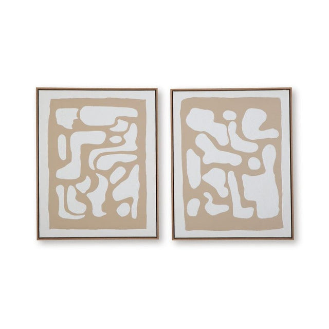 Waldett Abstract Framed Canvas Wall Art – Set of 2