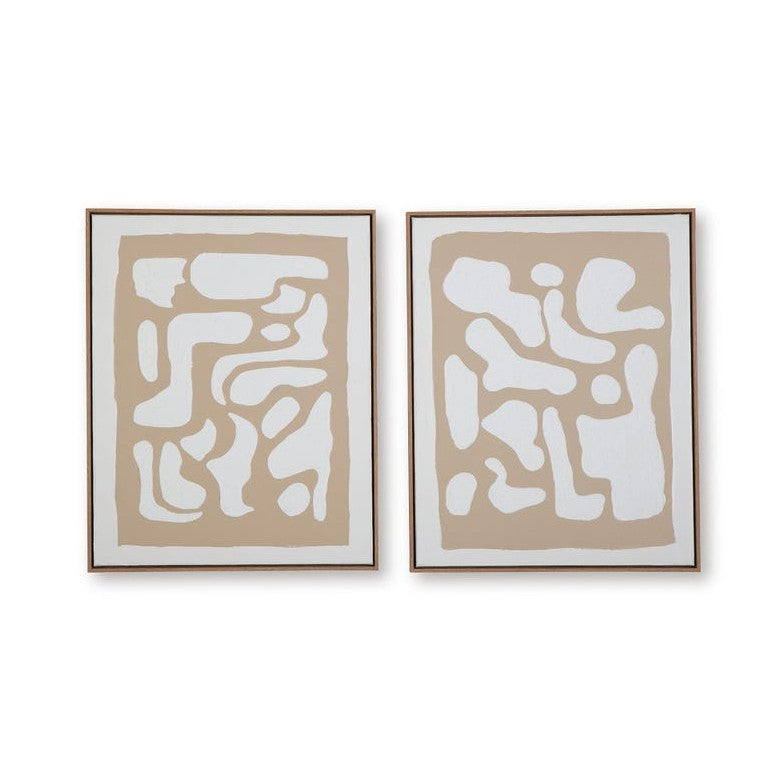 Waldett Abstract Framed Canvas Wall Art – Set of 2