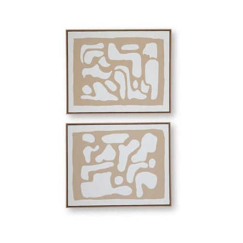 Waldett Abstract Framed Canvas Wall Art – Set of 2