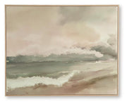 Vallus Abstract Framed Canvas Wall Art – Blush, Green & Grey