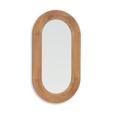 Daverly Wood Framed Accent Wall Mirror – Light Brown