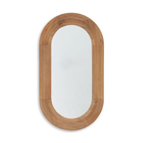 Daverly Wood Framed Accent Wall Mirror – Light Brown
