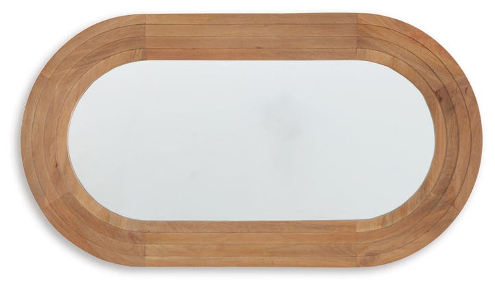 Daverly Wood Framed Accent Wall Mirror – Light Brown