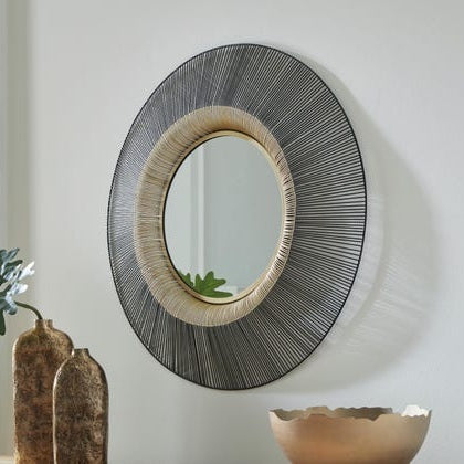 Dallmen Sunburst Accent Wall Mirror – Black & Gold