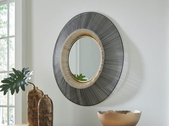 Dallmen Sunburst Accent Wall Mirror – Black & Gold