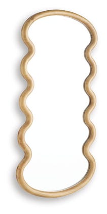 Serendis Wavy Wood Framed Accent Wall Mirror – Brown