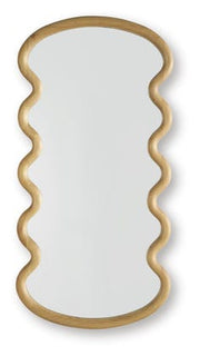 Serendis Wavy Wood Framed Accent Wall Mirror – Brown
