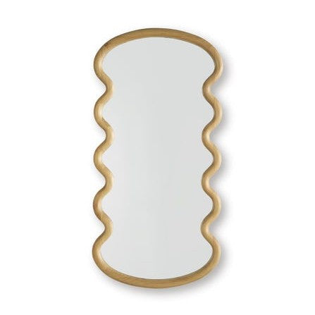 Serendis Wavy Wood Framed Accent Wall Mirror – Brown