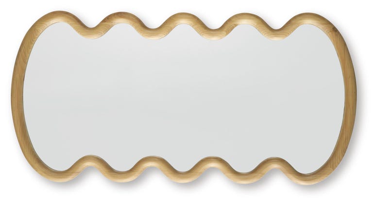 Serendis Wavy Wood Framed Accent Wall Mirror – Brown
