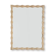 Acelmore Geometric Wood Framed Accent Wall Mirror – Light Brown