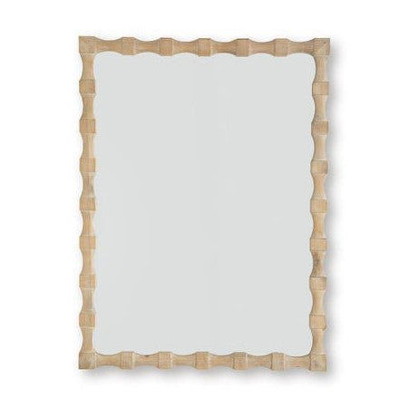Acelmore Geometric Wood Framed Accent Wall Mirror – Light Brown