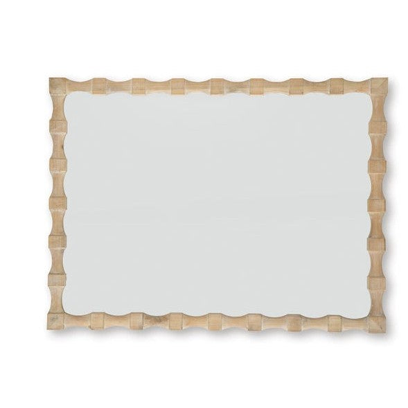 Acelmore Geometric Wood Framed Accent Wall Mirror – Light Brown