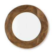 Aajon 3D Wave Wood Framed Accent Mirror – Brown