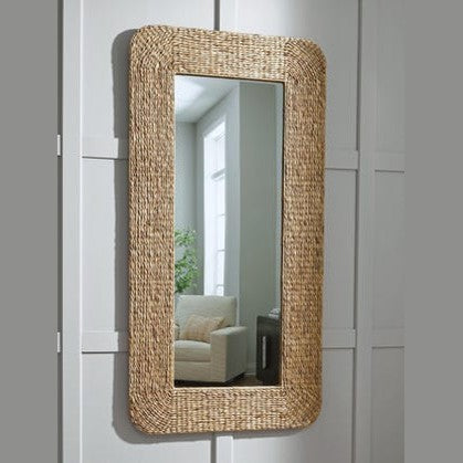 Norigan Natural Seagrass Framed Floor Mirror – Natural