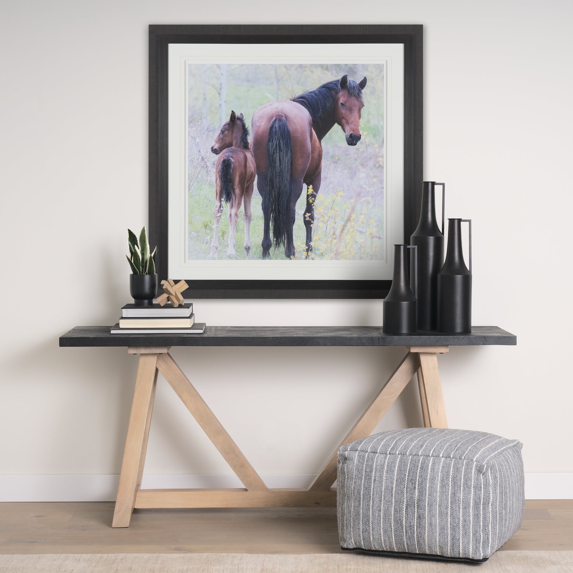 A Watchful Bond Framed Art Print Matted under Glass