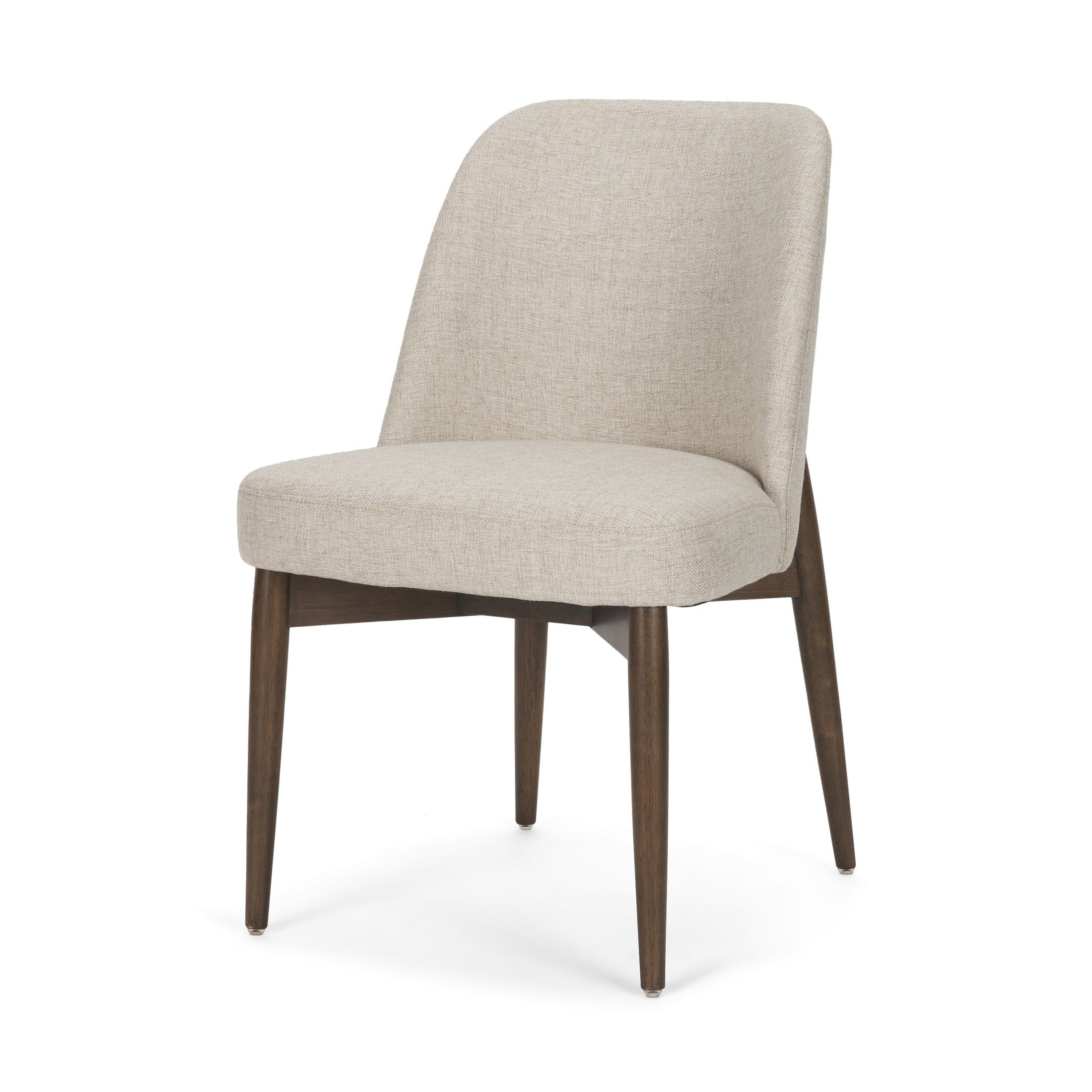 Abbie Curved Back Oatmeal Fabric Dining Chair