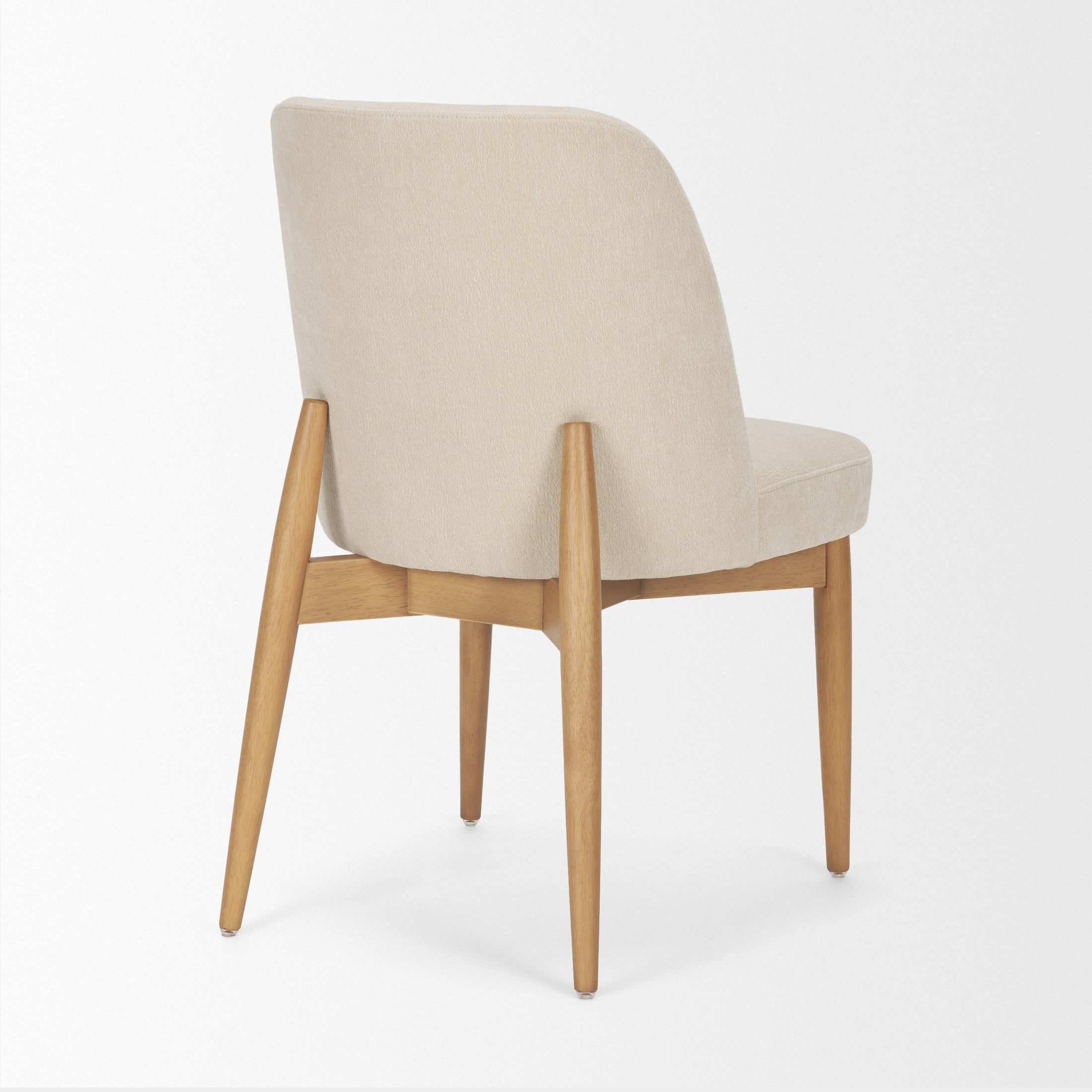 Abbie Curved Back Oatmeal Fabric Dining Chair