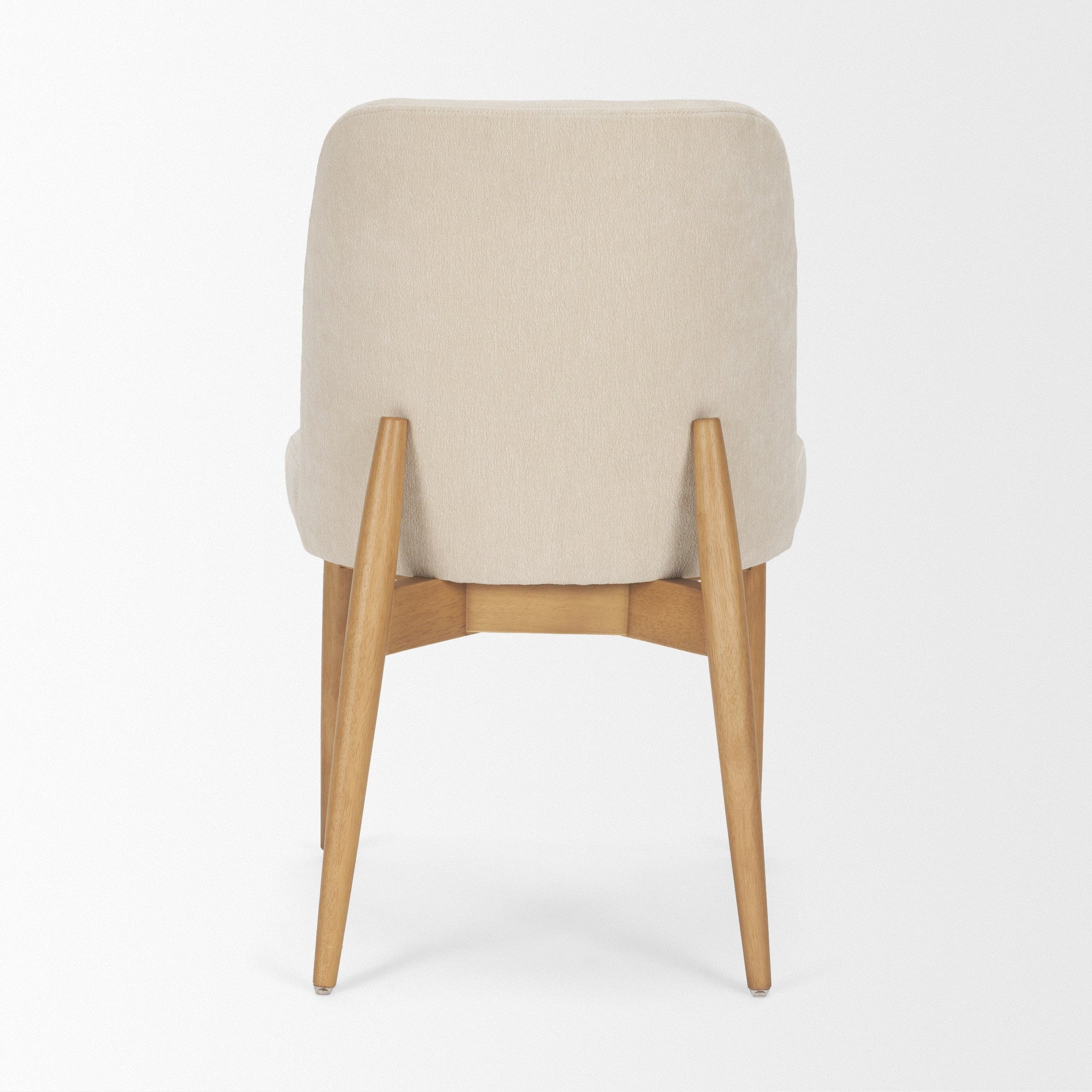 Abbie Curved Back Oatmeal Fabric Dining Chair