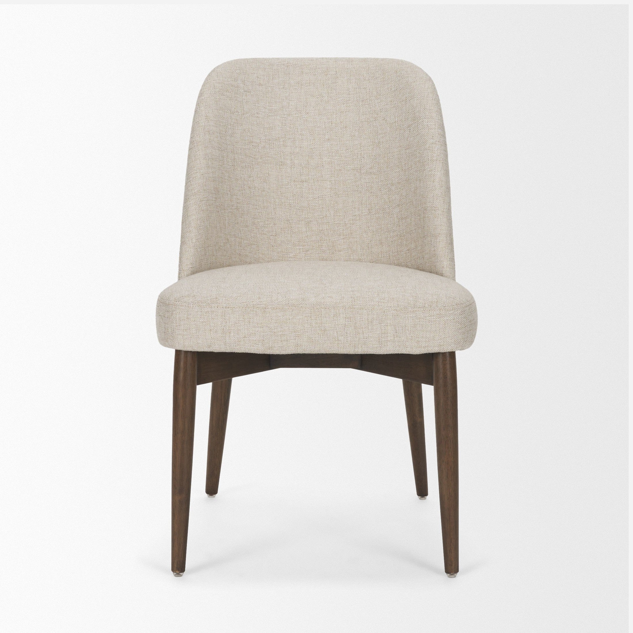 Abbie Curved Back Oatmeal Fabric Dining Chair