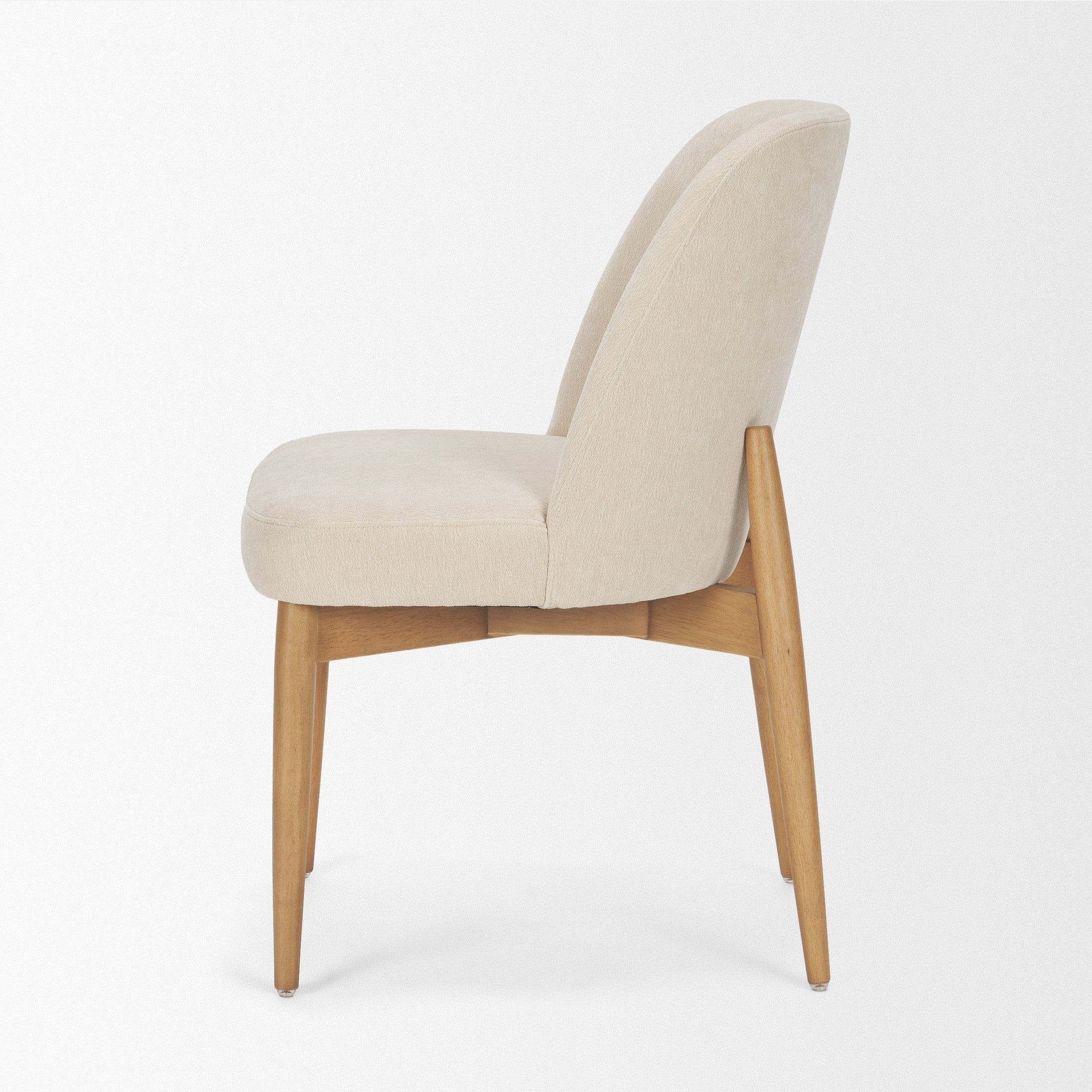 Abbie Curved Back Oatmeal Fabric Dining Chair