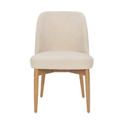 Abbie Curved Back Oatmeal Fabric Dining Chair