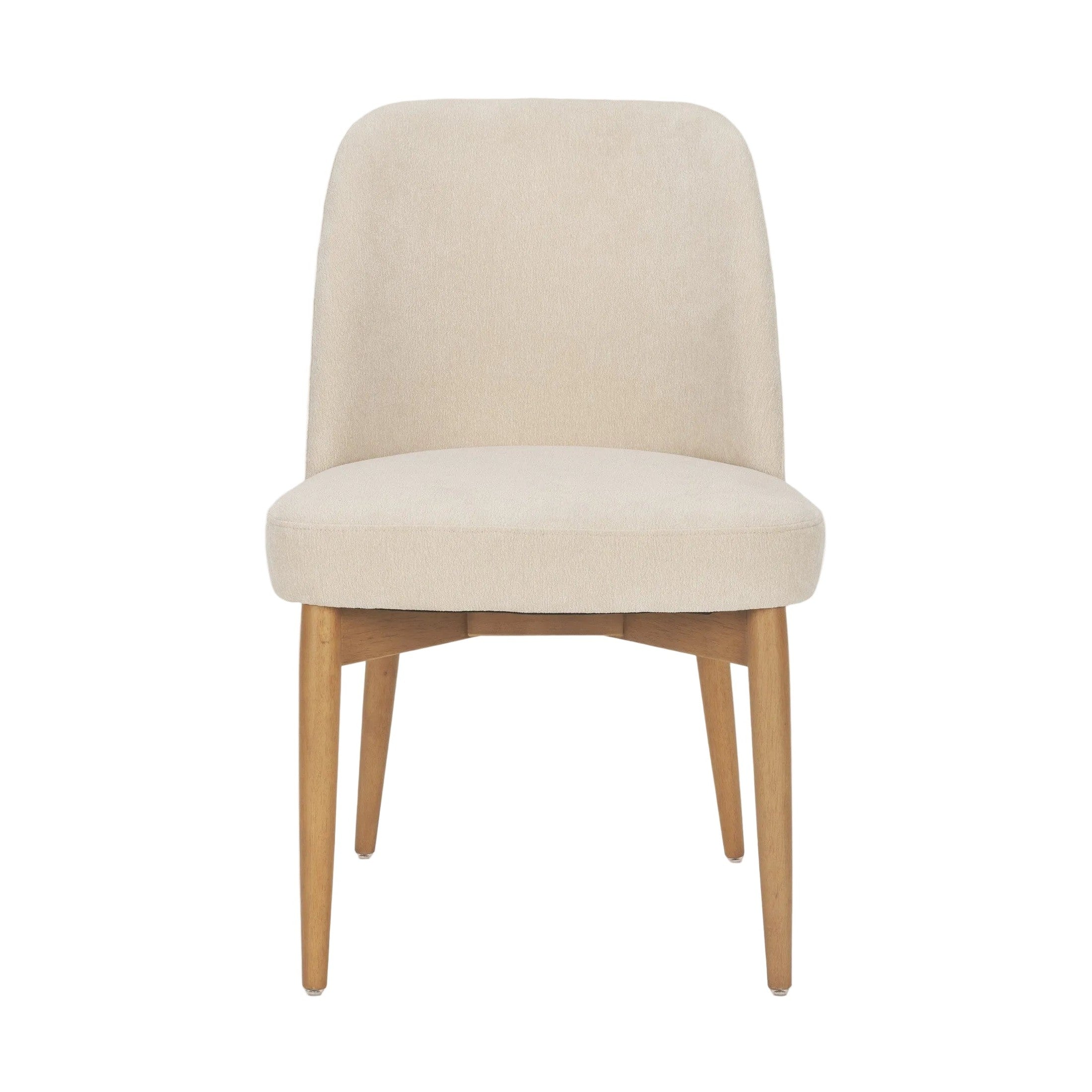 Abbie Curved Back Oatmeal Fabric Dining Chair