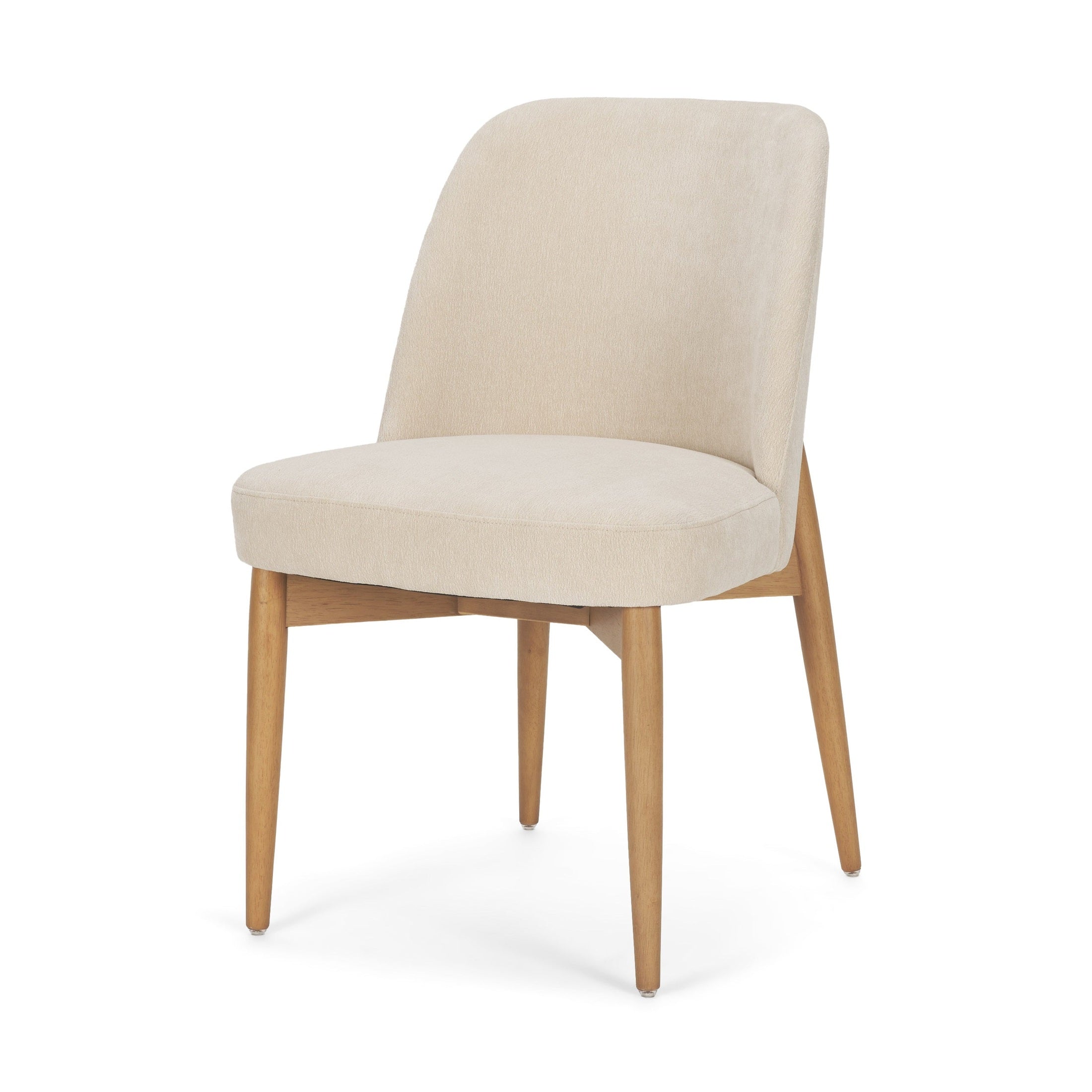 Abbie Curved Back Oatmeal Fabric Dining Chair
