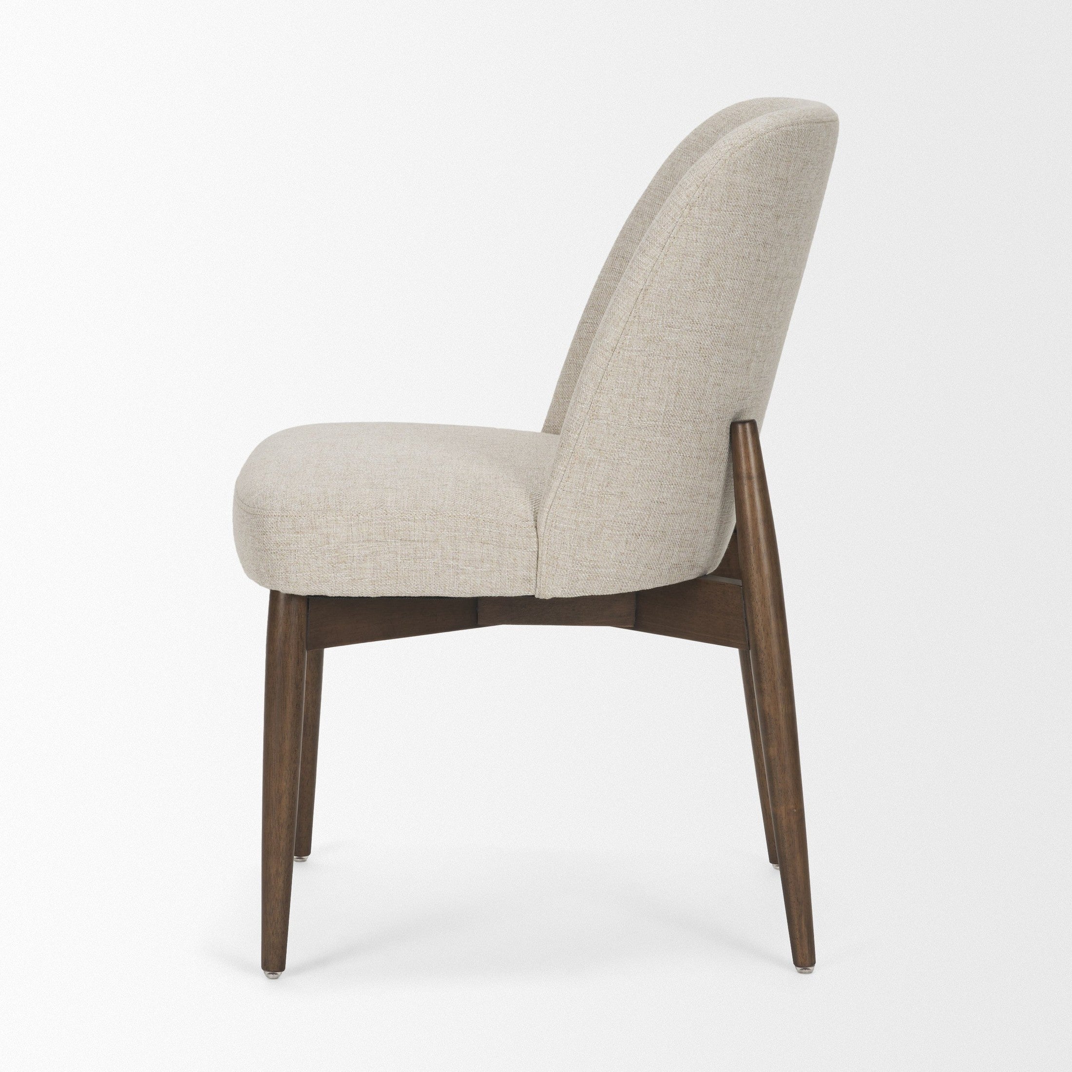 Abbie Curved Back Oatmeal Fabric Dining Chair