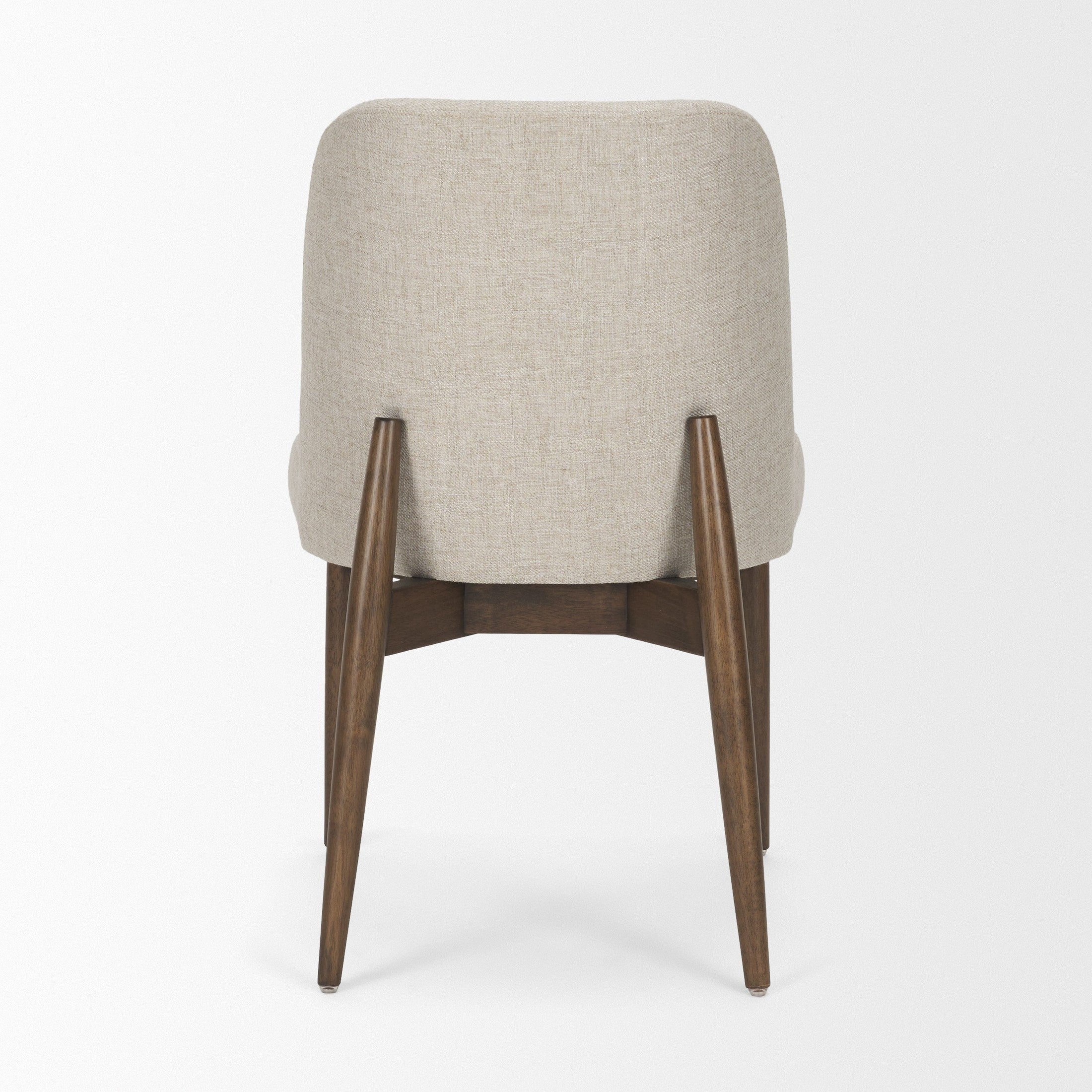 Abbie Curved Back Oatmeal Fabric Dining Chair
