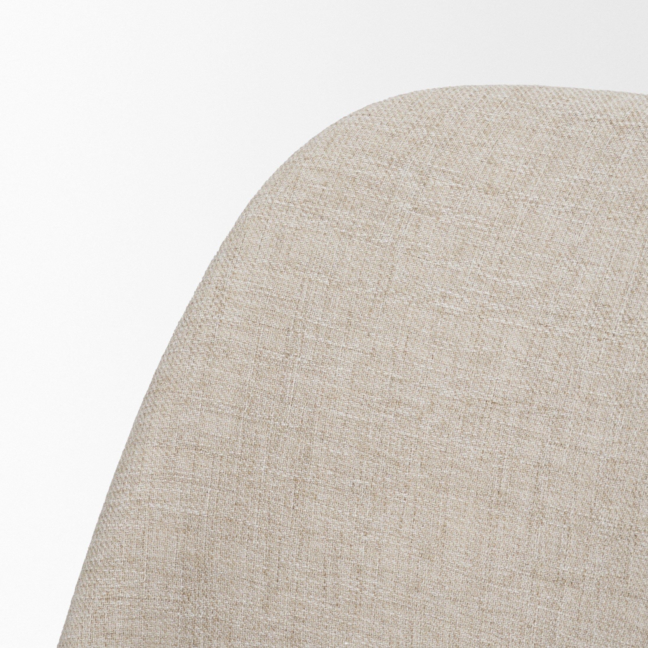 Abbie Curved Back Oatmeal Fabric Dining Chair