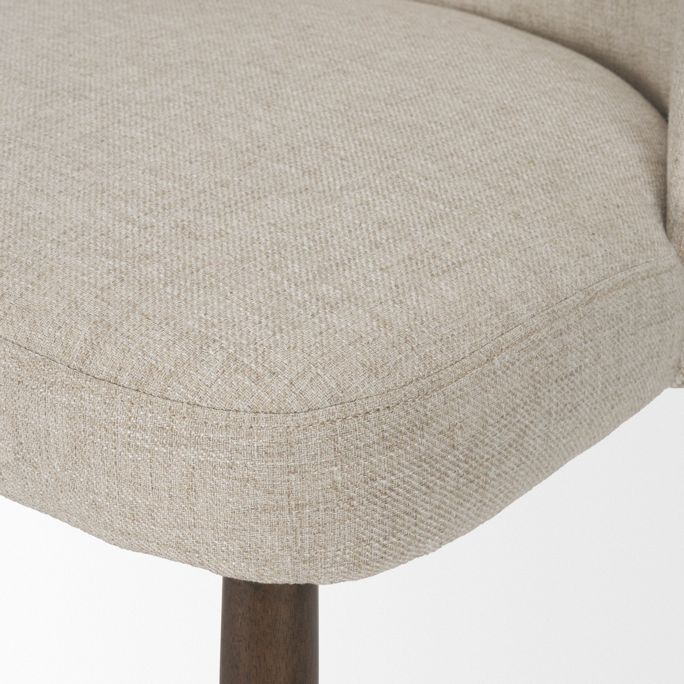 Abbie Curved Back Oatmeal Fabric Dining Chair
