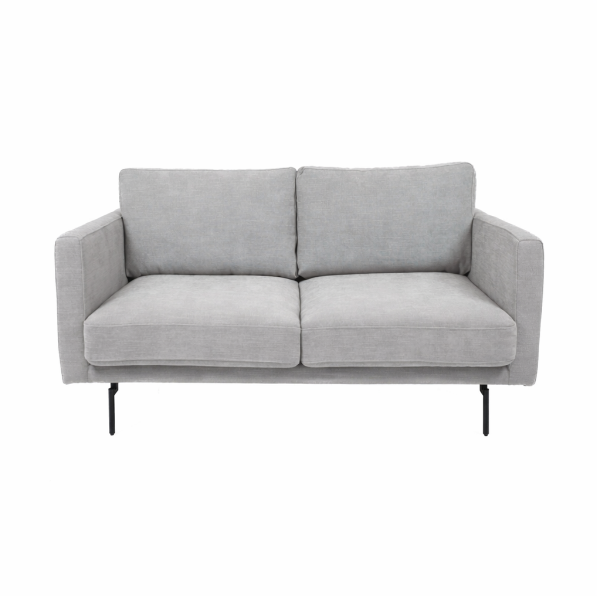 Abby Fabric Loveseat with Black Metal Legs