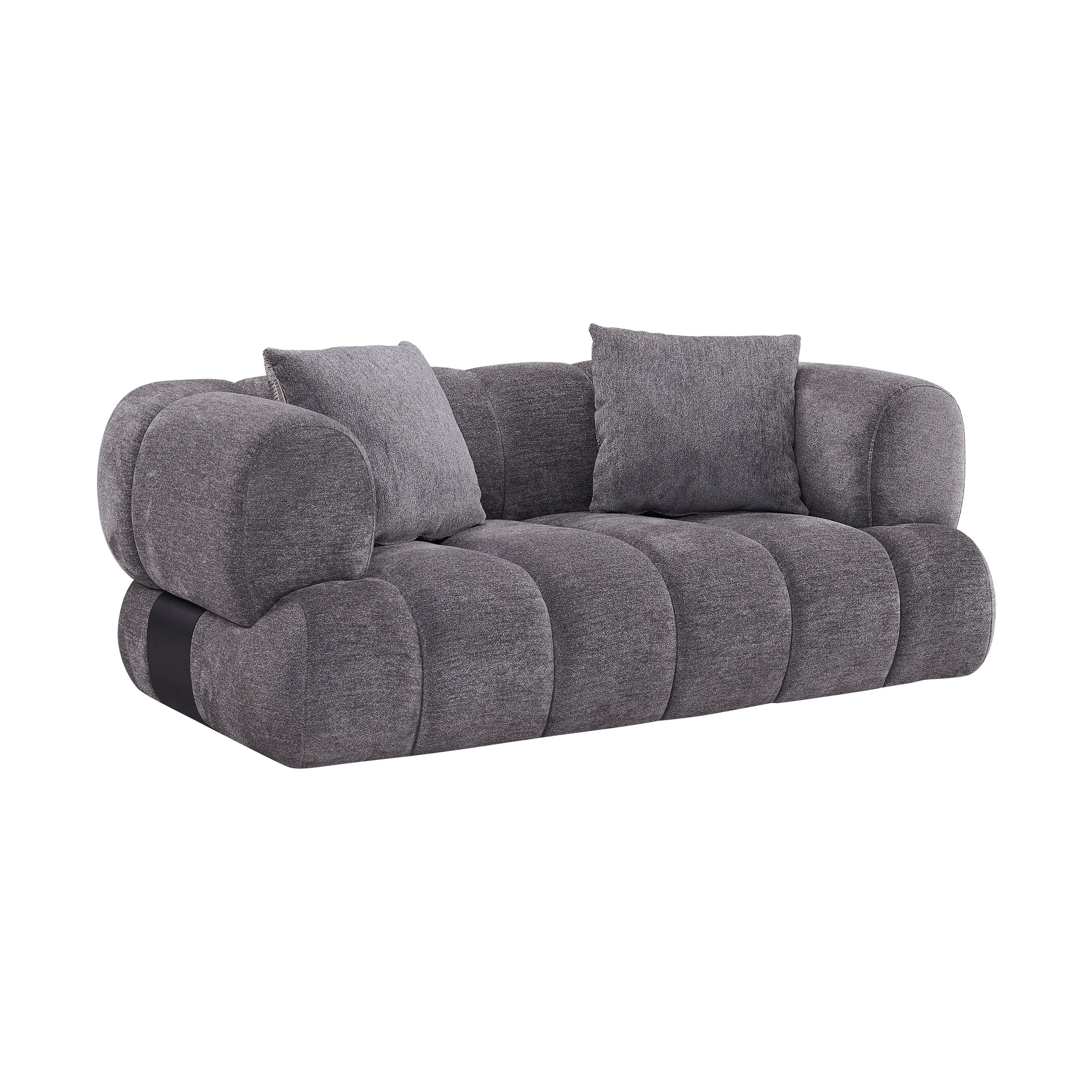 Adonis Loveseat w/2 Pillows - Pewter