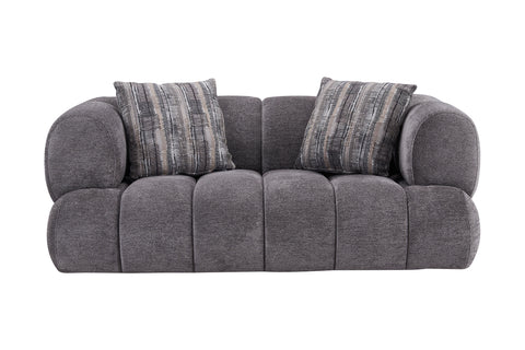 Adonis Loveseat w/2 Pillows - Pewter