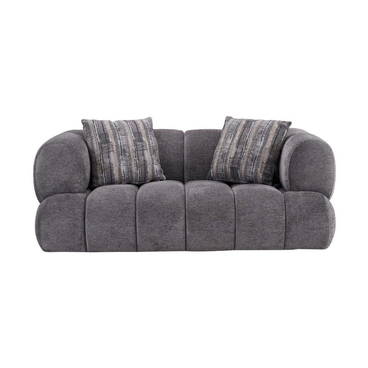Adonis Loveseat w/2 Pillows - Pewter