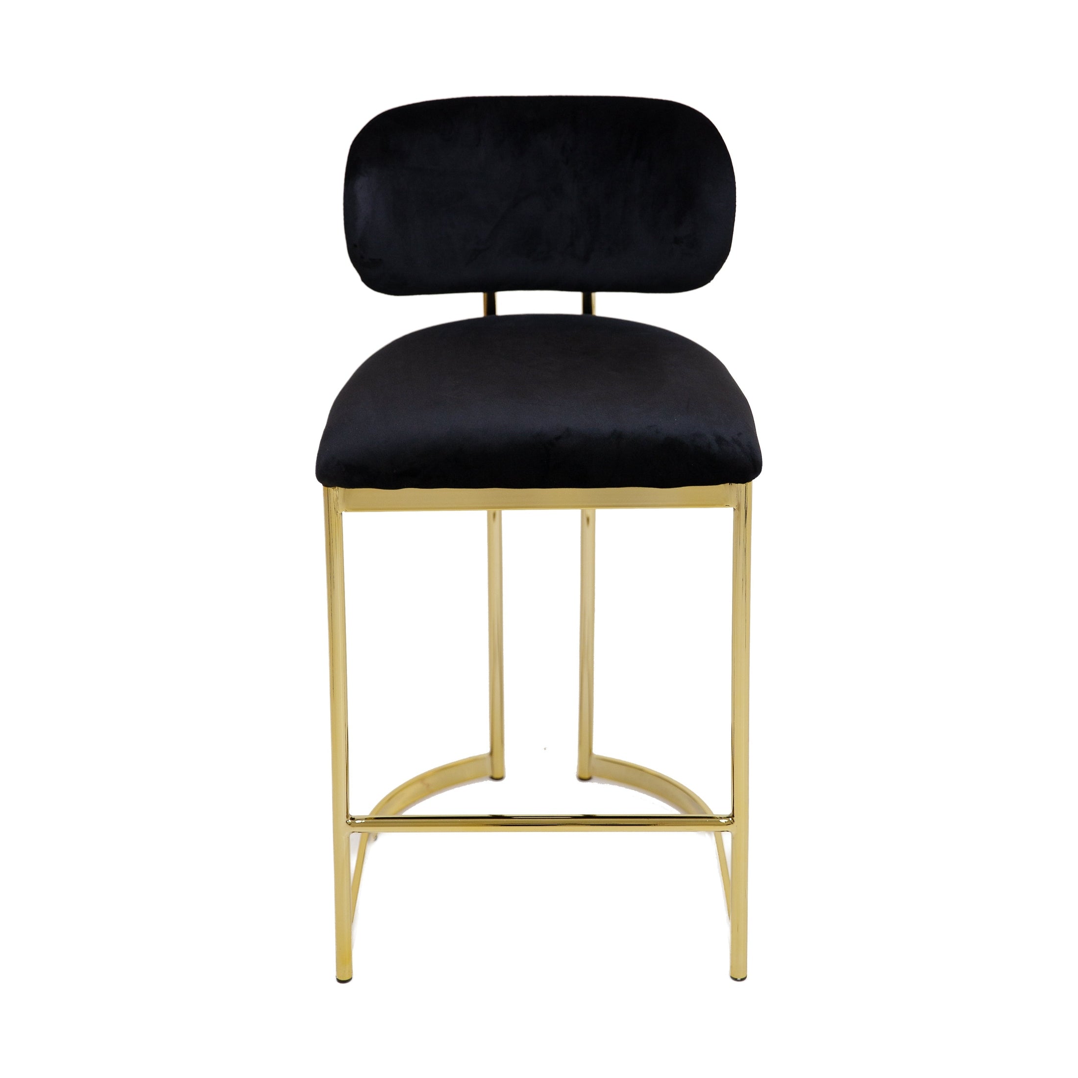 Aiden Gold & Black Velvet Counter Height Stool