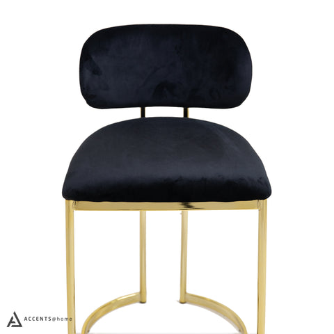 Aiden Gold & Black Velvet Counter Height Stool