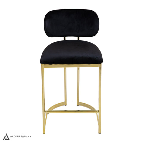 Aiden Gold & Black Velvet Counter Height Stool