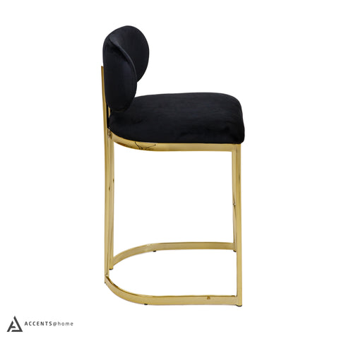 Aiden Gold & Black Velvet Counter Height Stool