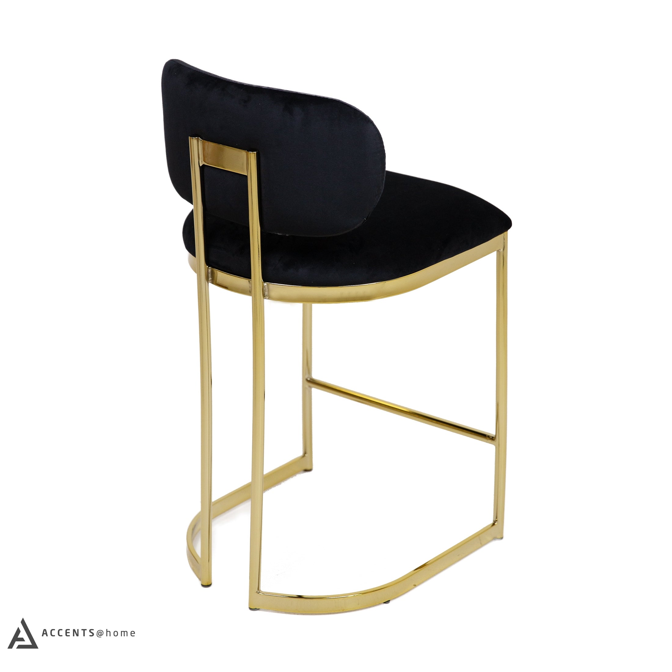 Aiden Gold & Black Velvet Counter Height Stool